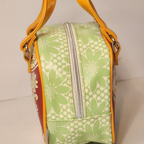 VINTAGE MINI TOTE BAG "DIRTY GIRL" GREEN AND ORANGE - Picture 4 of 8